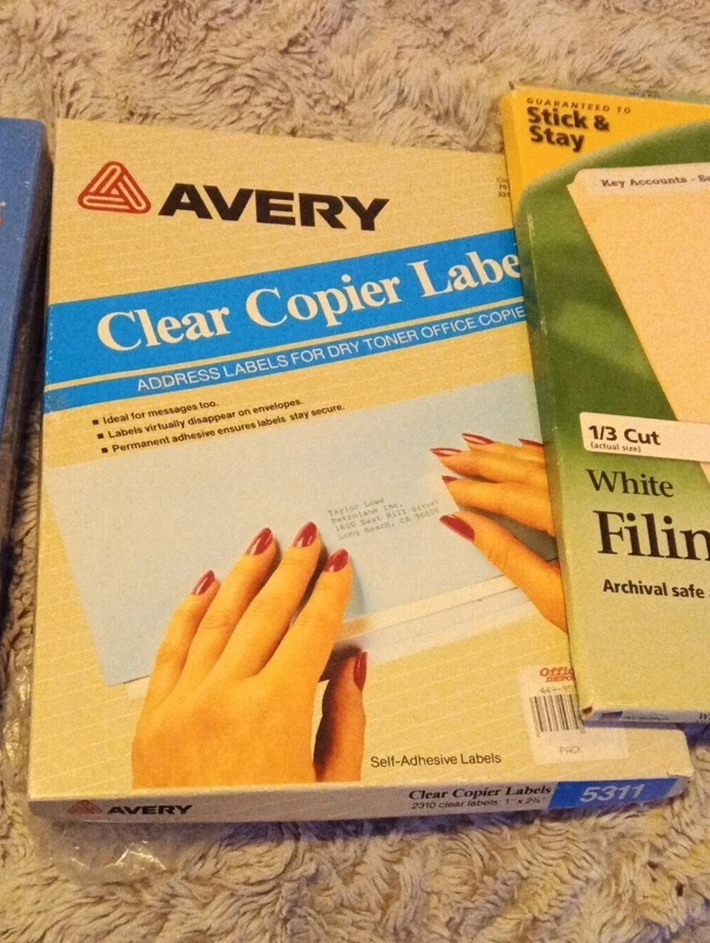 Avery White and Clear Copier & Filing Label Packs 3 Pack